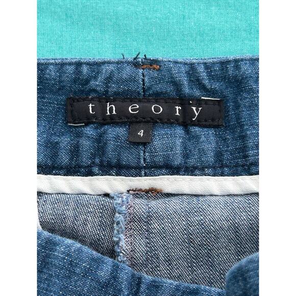 Theory Denim Flare Trouser Jeans Size 4 Designer Business Casual Going Out - Picture 11 of 12